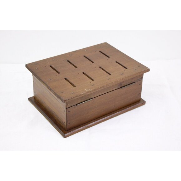 Vintage wooden coin bank, household budget box, alternative saving bank, piggy - Picture 6 of 7